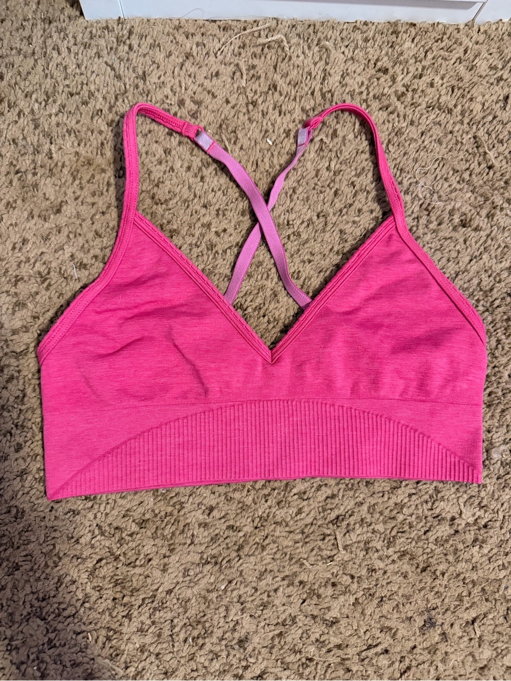 lululemon athletica Pink Seamless V-Neck Sports Bralette